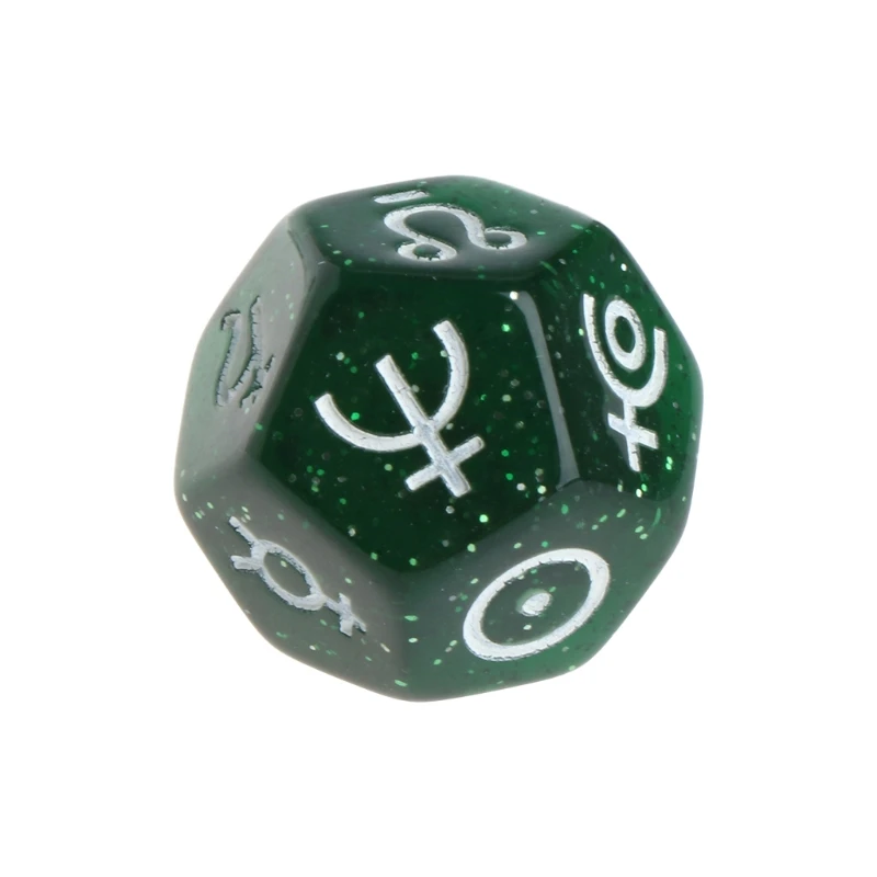 

34YE 3pcs Multicolor 12 Sided Resin Dice Astrology Tarot Constellation Divination