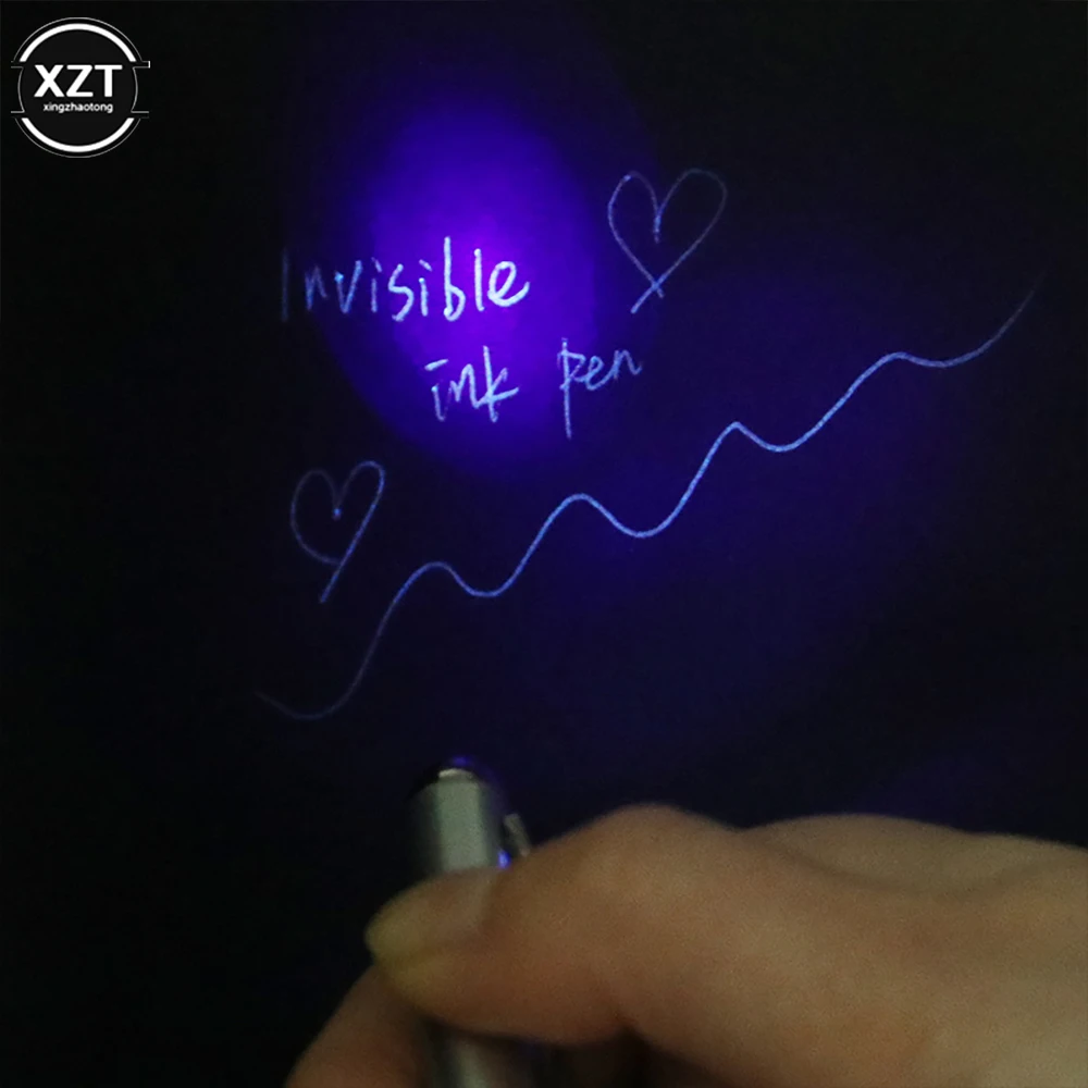 1Pcs Plastic Material Invisible Ink Pen Novelty Ballpoint Pens New Office School Supplies With Uv Light Magic Secret Ballpoin 