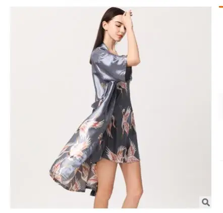 Комплект для отдыха женский Шелковый Атласный халат ночная рубашка пижамный