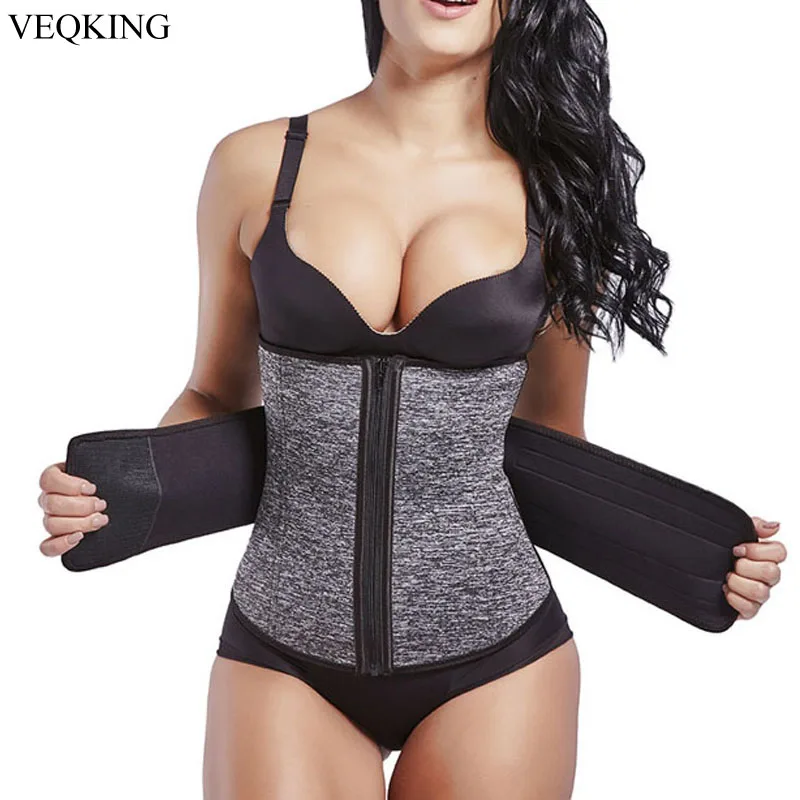 Пояс VEQKING женский и мужской для тренировки фигуры двойной компрессионный