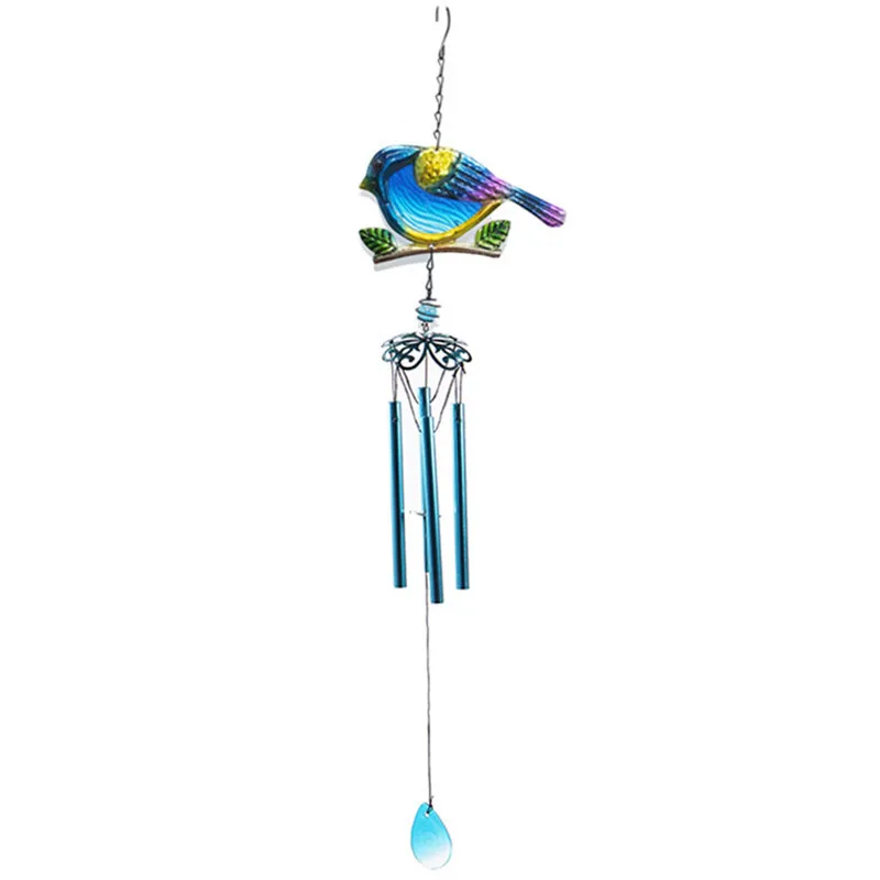 

Little Bird Garden Wind Chimes Portable Blue Red Metal Glass Hanging Ornaments Home Decor Balcony Outdoor Yard Garden Pendant