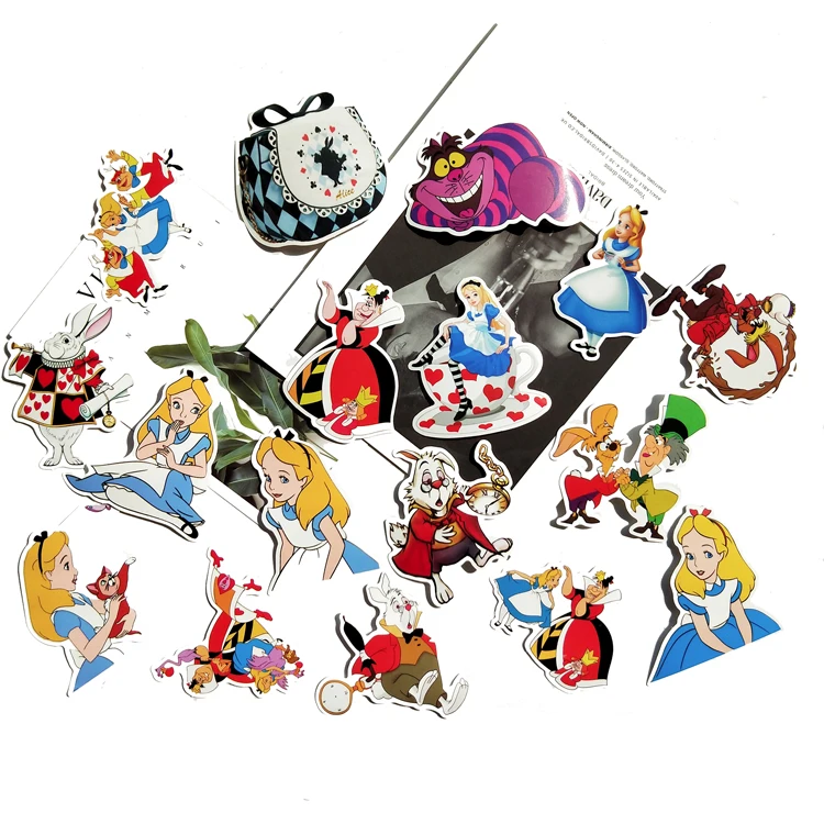 70 шт. Фильм Алиса в стране чудес водонепроницаемые наклейки для портфель