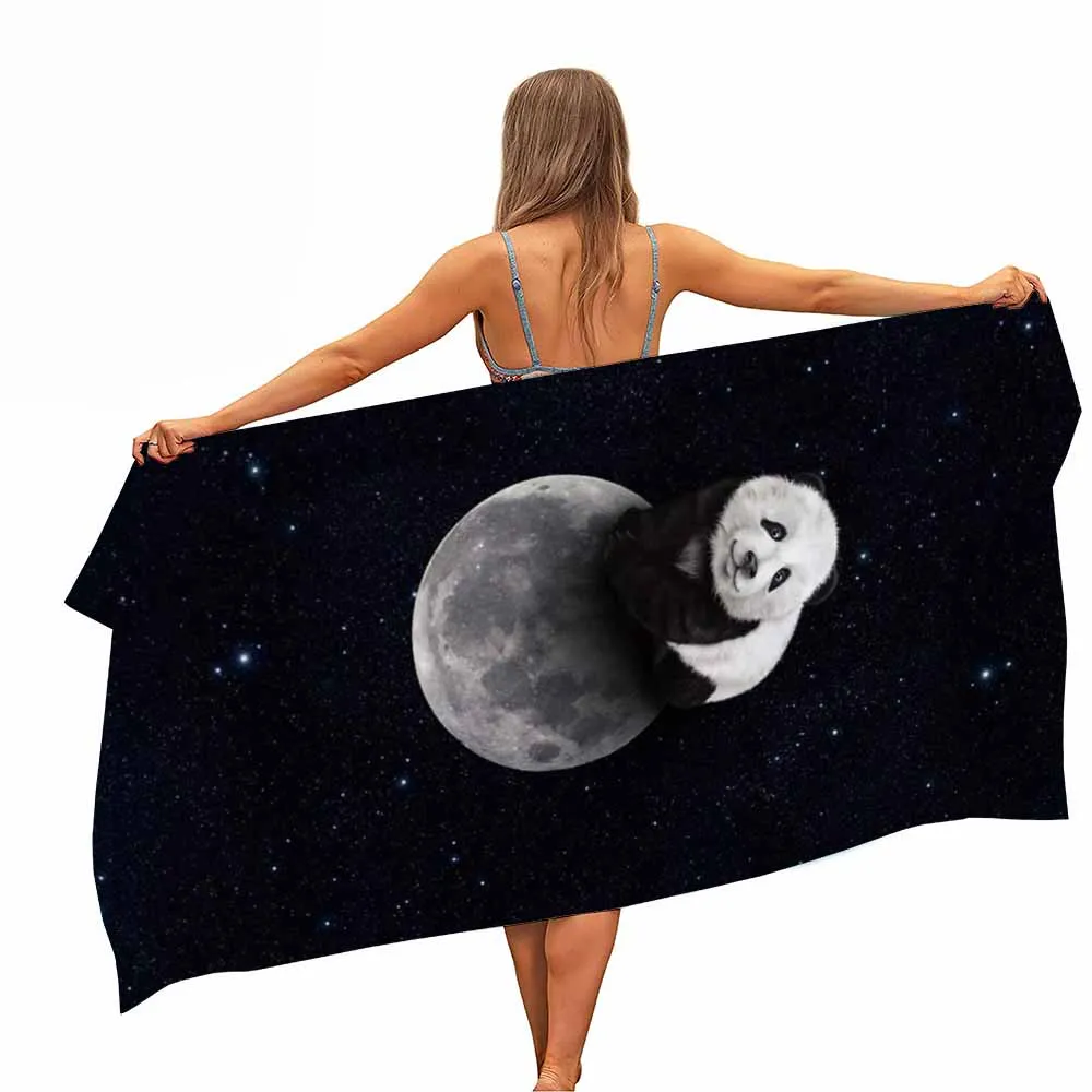 

Panda Mikrofaser Pool Strand Handtuch Tragbare Schnell Trockenen Sand Outdoor Reise Schwimmen Decke Yoga Matte