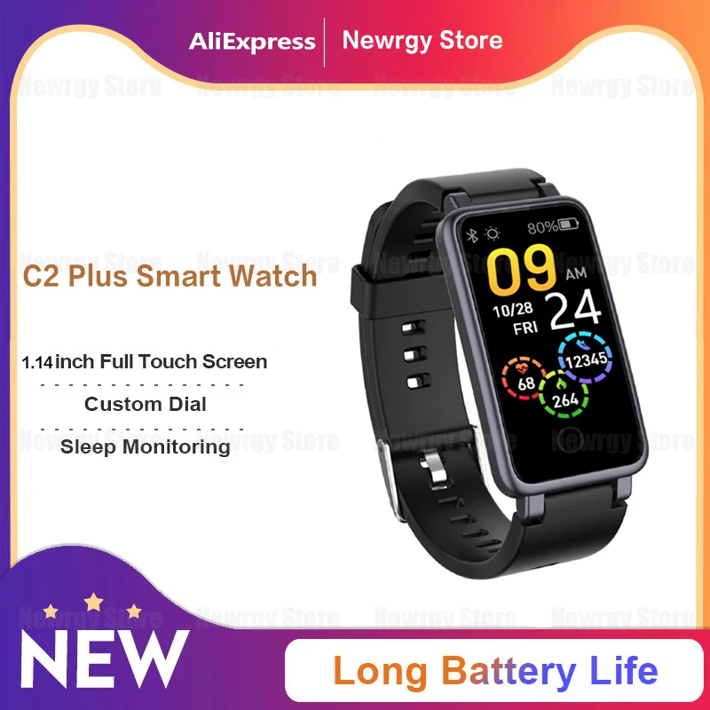 

Умные часы C2 Plus, водостойкие, IP67, цветной экран, 1,14 дюйма