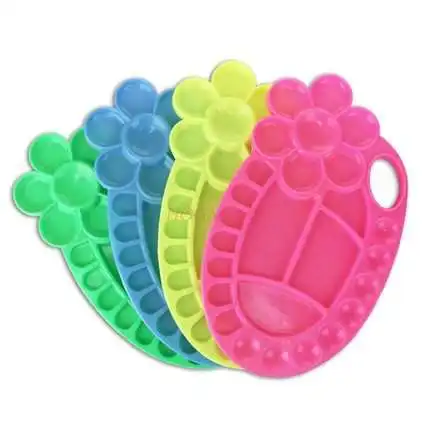 Пластиковая палитра акварель гуашь акриловая краска детская овальная