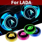 Светодиодная подсветка для стакана с логотипом автомобиля, светящиеся подставки для напитков, светильник для Lada Niva Vesta Samara Kalina Largus Priora Xray Granta 2021