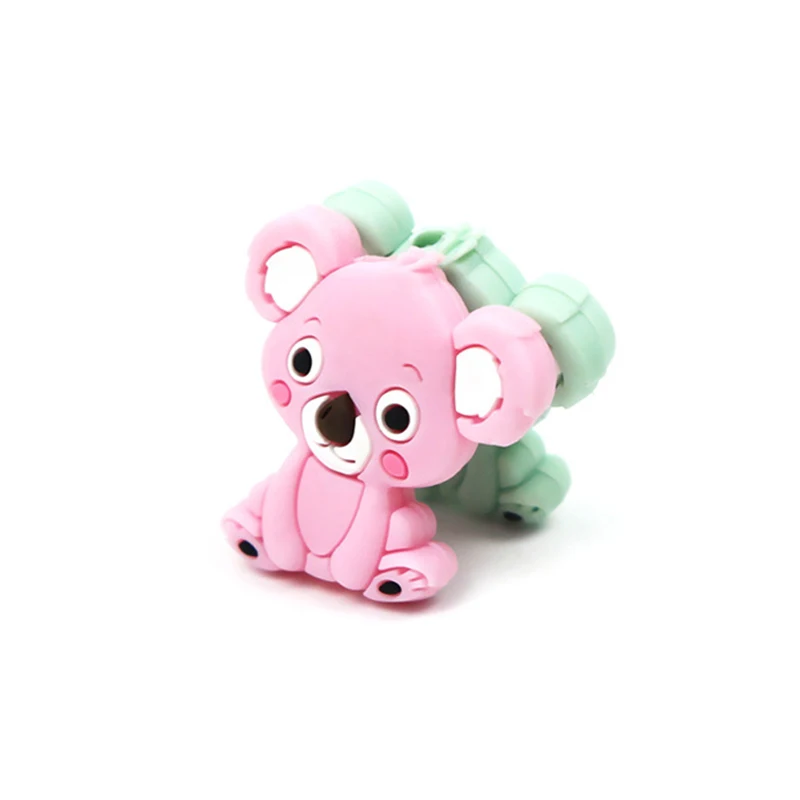 

10pcs Silicone Teether Beads DIY Cute Cartoon Animal Koala Flamingo Baby Teething Sensory Jewelry Cartoon Beads