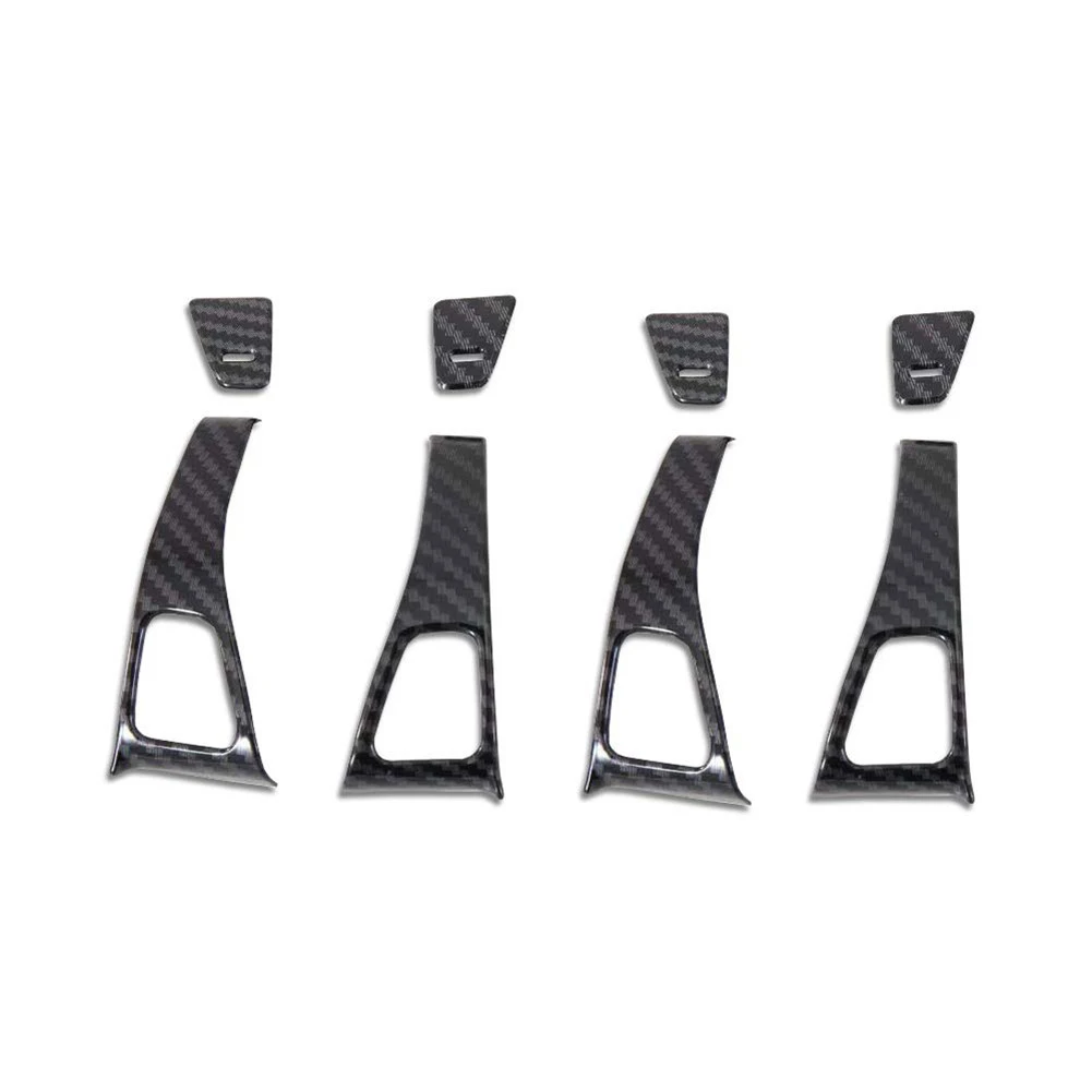 

Side car Door Lock Pin Switch Panel Cover Carbon Fiber Pattern Frame Cover Trim Decoration Sticker For Tesla Model 3 Accessories