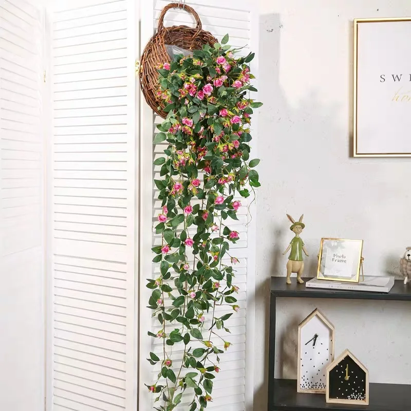New 12 fork simulation rose rattan wedding wall decoration fake flower hotel welcome party | Дом и сад