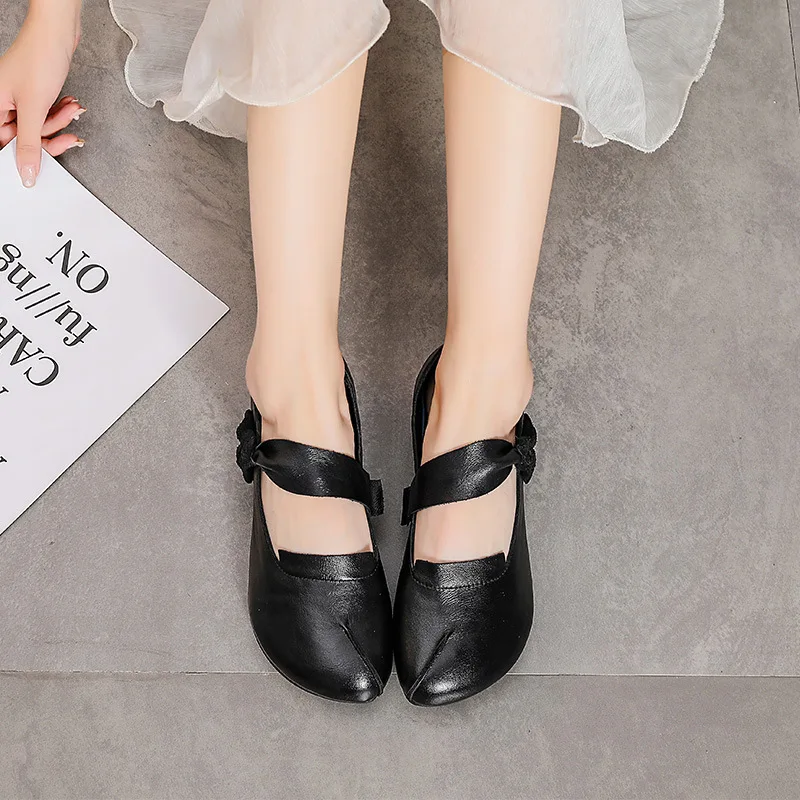 

Oxford Shoes For Women Spring Flats 2021 New Arrival Black Flats Female Loafers Casual Falt Woman Genuine Leather Shoe
