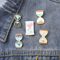 love sand clock pins brooch lapel badges men women fashion jewelry gifts collar hat charm accessories
