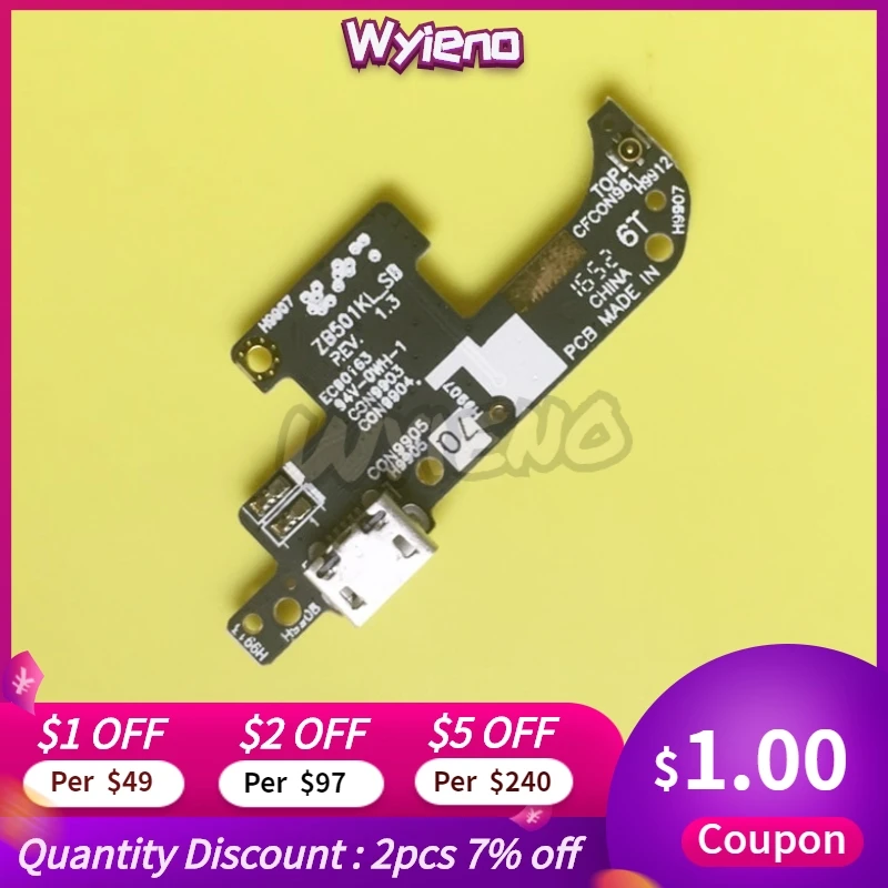 

Wyieno For ASUS ZenFone Live ZB501KL X00FD A007 USB Dock Charging Connector Port Charger Flex Cable MIC Microphone Board +track