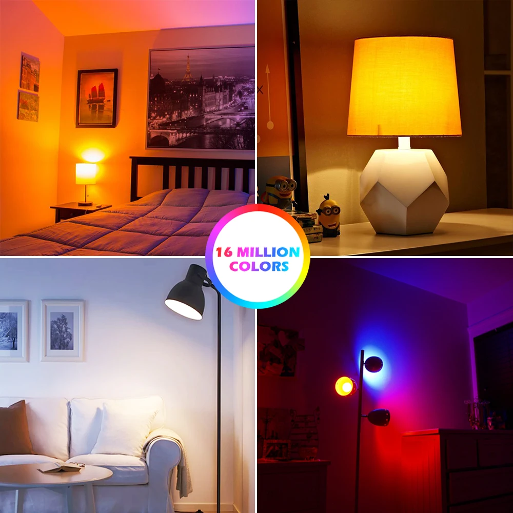 

CN 15W WiFi Smart Light Bulb B22 E27 LED RGB Lamp Work with Alexa Home 85-265V RGB+White Dimmable Timer Function Magic Bulb