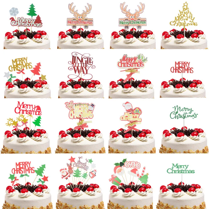 1 шт. Топпер для торта флажки с Санта Клаусом детей на день рождения свадьбу