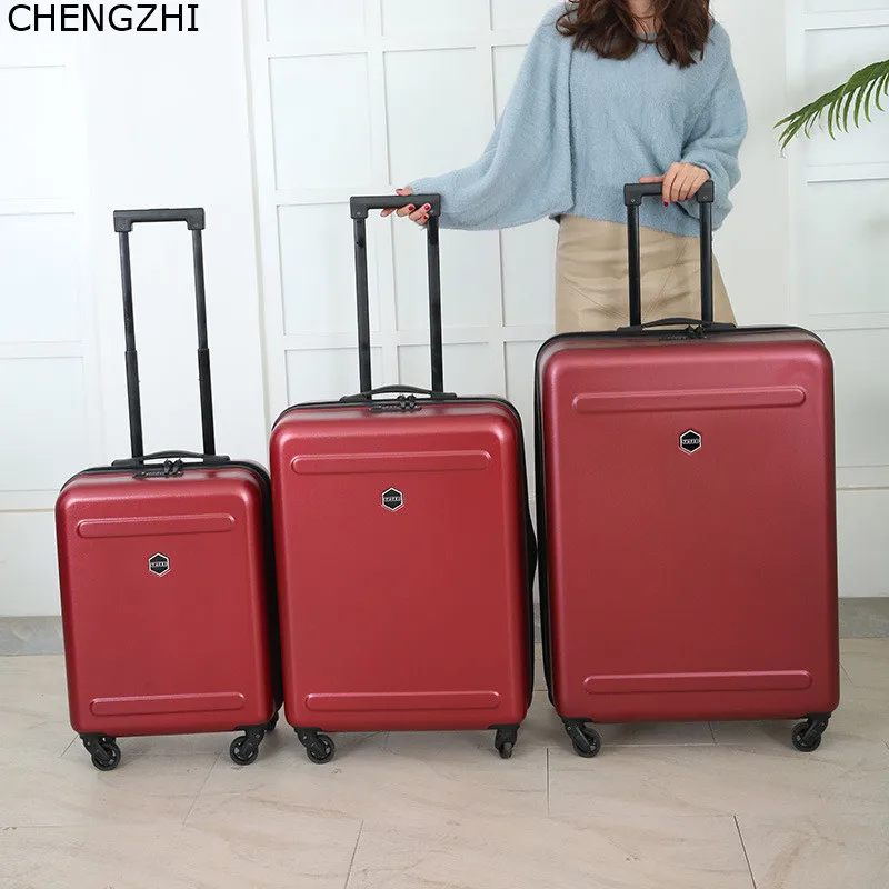 

CHENGZHI 20"24"28inch high quality Retro ABS PC Rolling Luggage Spinner Travel Suitcase Men Women Password Trolley Bag On Wheel