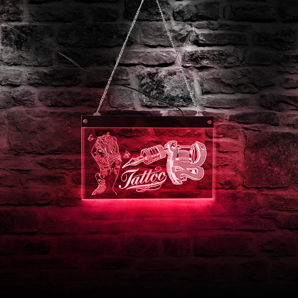 Сексуальная девушка с татуировкой наконечник для тату машинок Ночной светильник