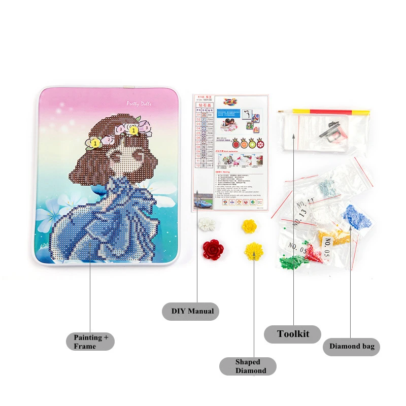 Набор для алмазной живописи детей мультяшная картина сделай сам с прямоугольной