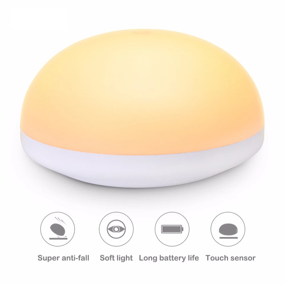 Светодиодный Ночной светильник с сенсорным управлением нескользящая лампа для