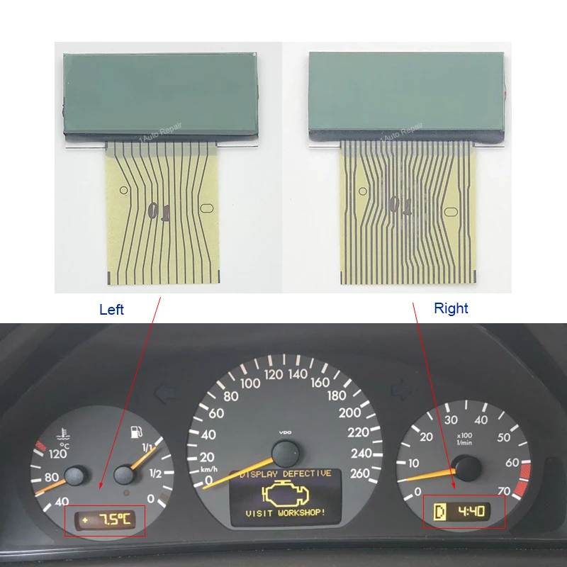 

Dashboard LCD Screen Instrument Cluster Display for Mercedes Benz C class W202 E class W208 CLK W210 SLK 170