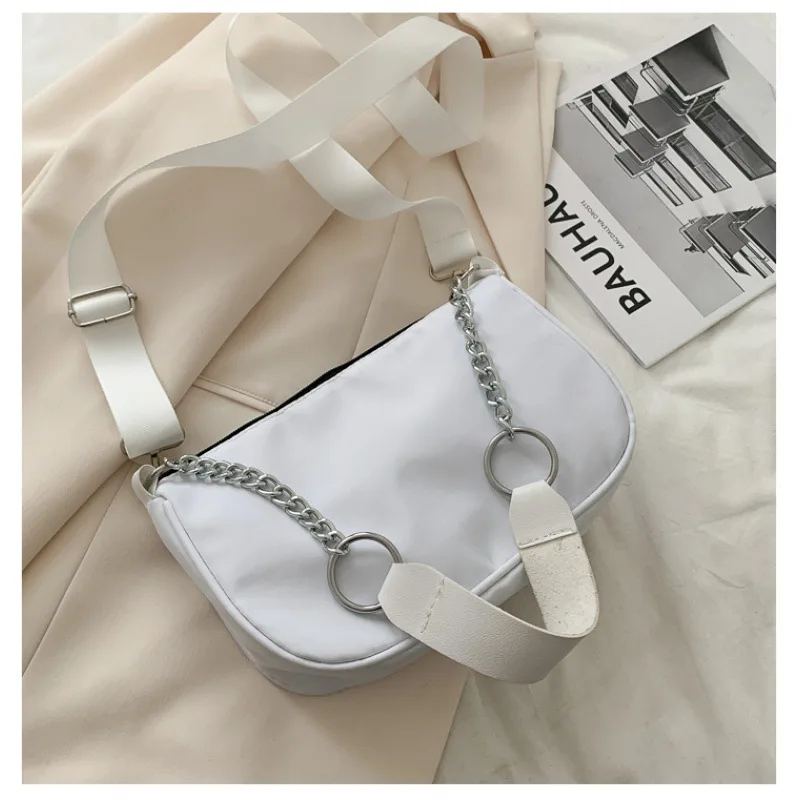 

Женская сумочка-цепочка под подмышку, багет на плечо, универсальная модная дамская сумочка в стиле ретро с полумесяцем