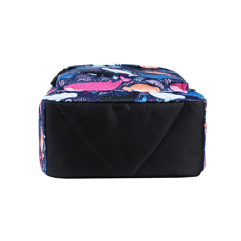 New Marine Animal Print Waterproof Laptop Backpack Female Fashion Girl Women Men Nylon Brown Dark Blue | Багаж и сумки