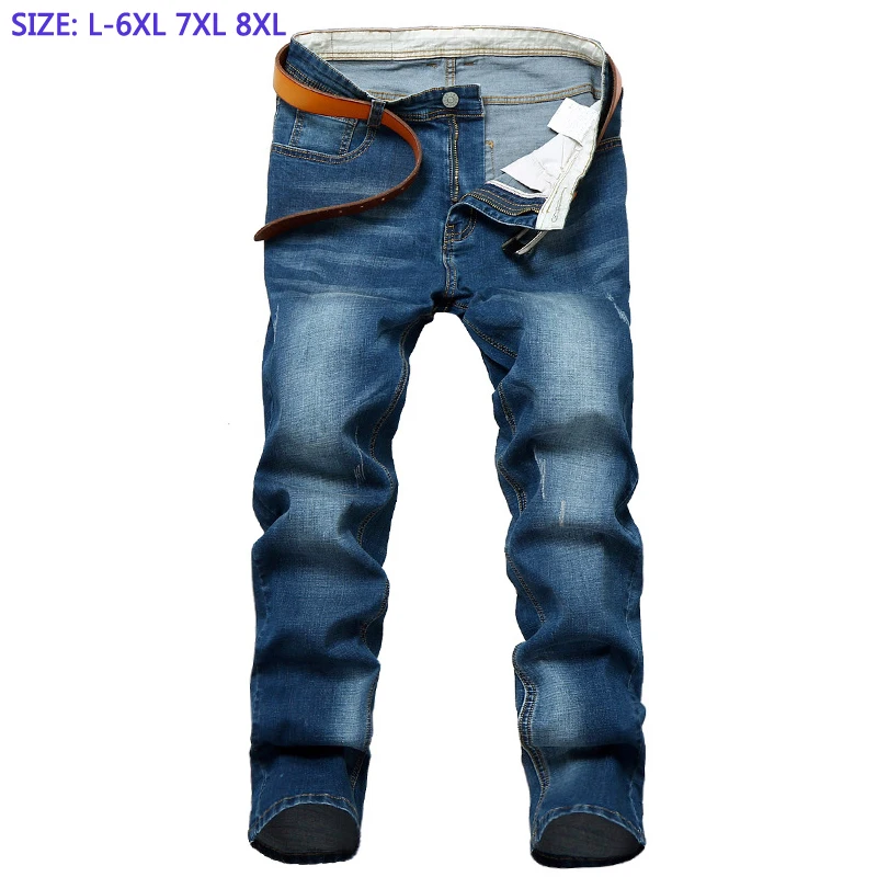 

2020 New Jeans Men's Full Length Pants High Quality Cotton Jeans Drect Sell Extra Large Man Super Big Plus Size 28-42 44 46 48