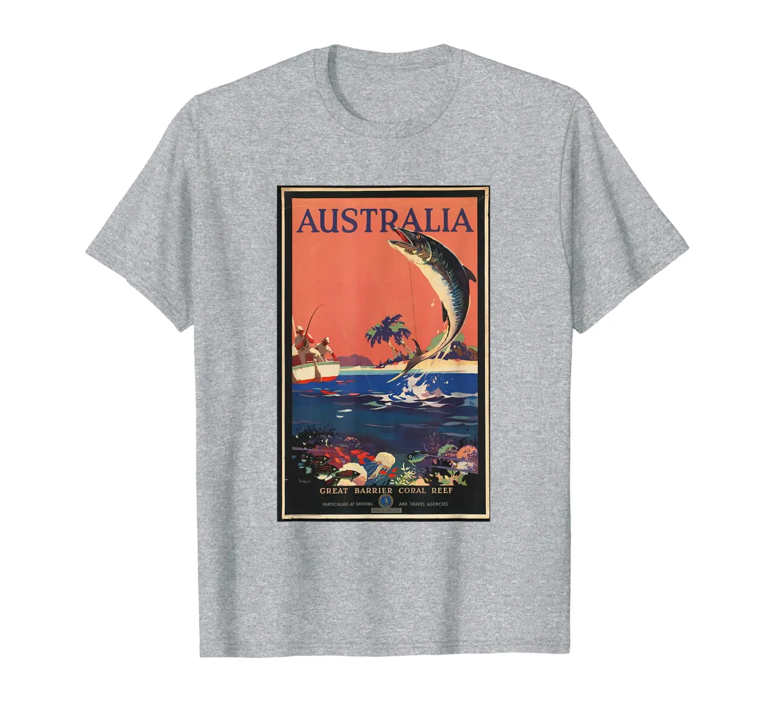 Австралия... Рыболовная футболка с большим барьерным рифом|Мужские футболки| |
