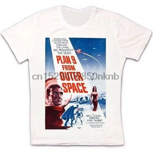 План 9 от Outher Space 50s научная фантастика фильм ретро Винтажная футболка унисекс 945 |
