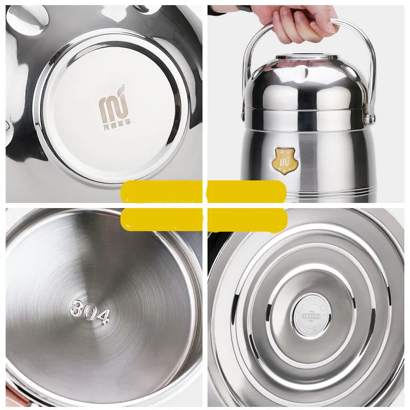 

Stainless Steel Vacuum Insulated Lunch Box Three-layer 12/24 Hour Office Worker Rice Bucket Large-capacity Insulation Bucket