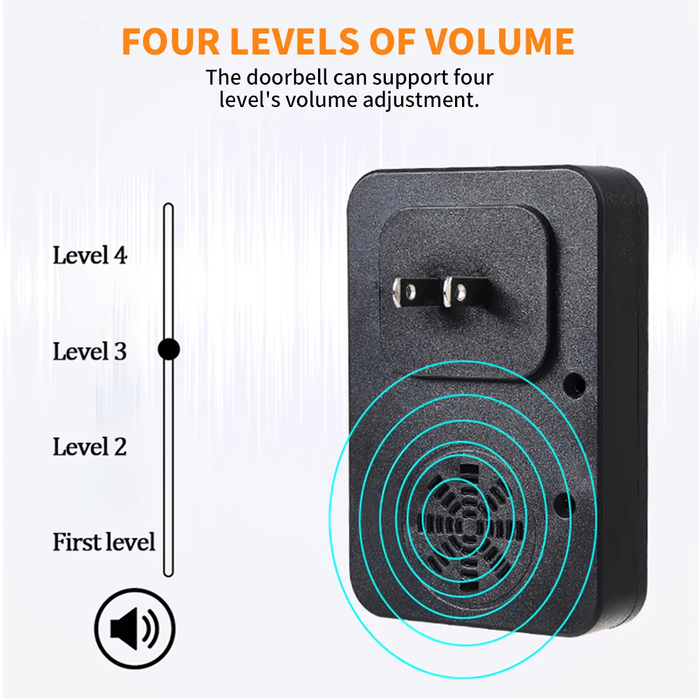 

Intelligent Welcome Door Bell Wireless Doorbell Digital Home Waterproof Chime with Temperature Humidity Time View Self-Powered