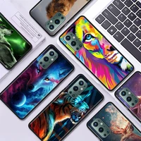 animal deer lion art cool case for oneplus 8t 8 7 7t 9 pro nord n10 n100 9r 5g case tpu black mobile phone shell soft cover