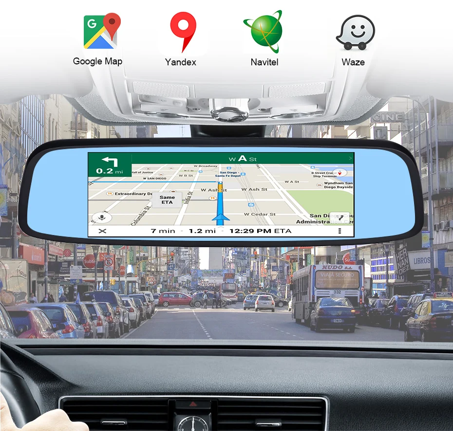 FANSICOUK 4G Android 5,1 Автомобильный видеорегистратор Камера ADAS 1080P 2GB ram Dash Cam 8 ''зеркало заднего вида gps wifi ночное видение Авто регистратор E2
