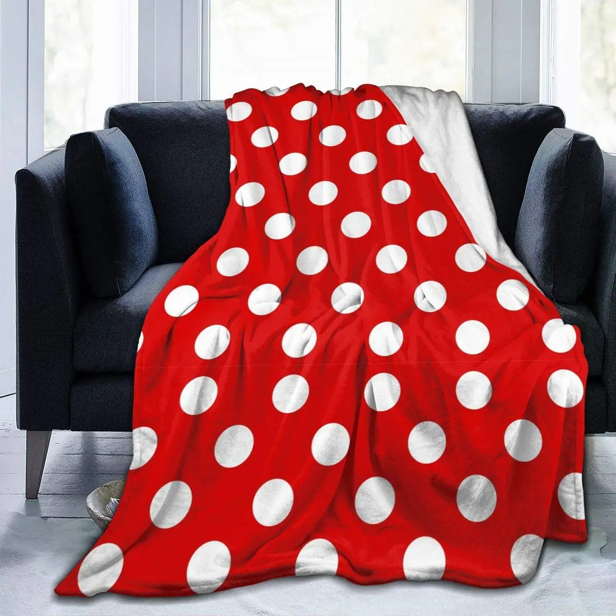 

Фланелевое Одеяло в красный горошек, легкий удобный плед для кровати, мягкое покрывало для дивана, подходит для любого сезона, 150x200 см