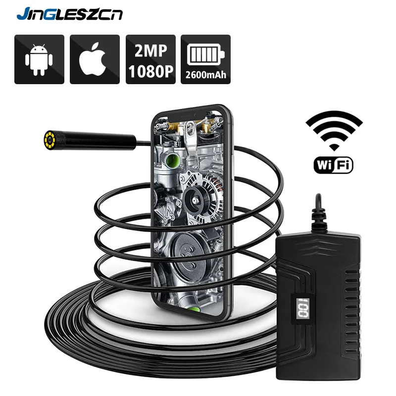 1080P полужесткая камера для осмотра с Wi Fi 2.0MP HD Водонепроницаемая Змея 6