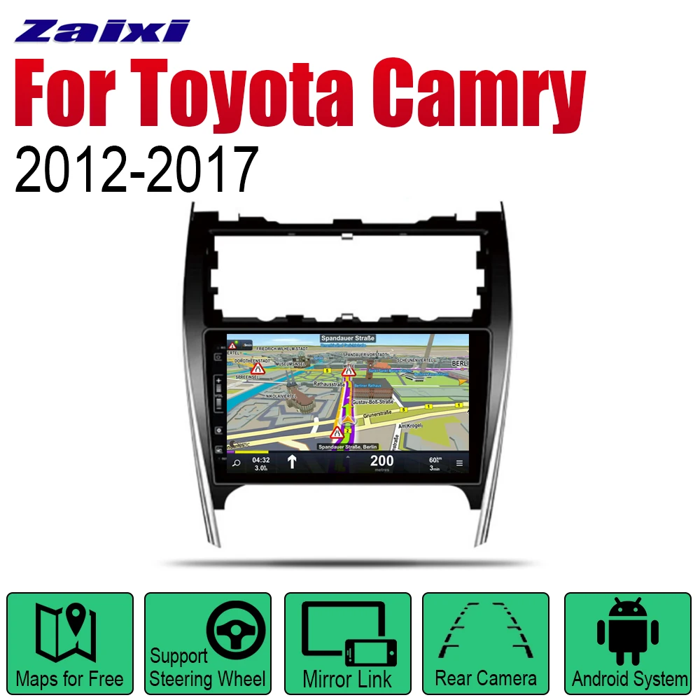ZaiXi Android автомобильный Радио Стерео GPS навигация для Toyota Camry 2012 ~ 2017 Bluetooth wifi 2din