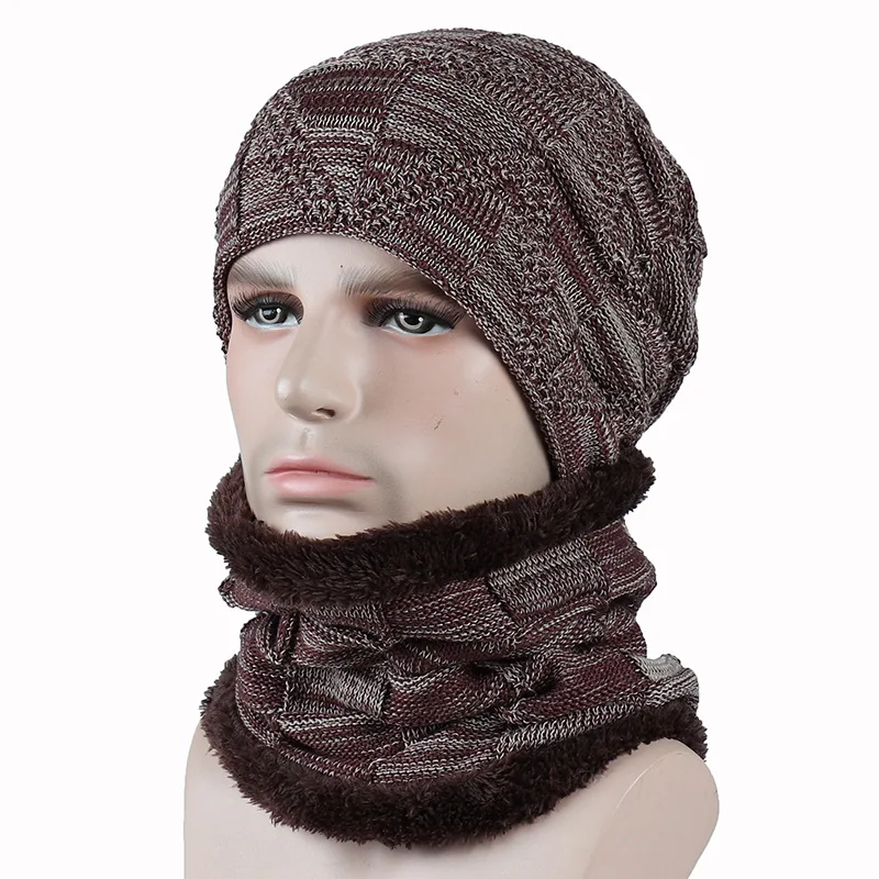 

New Knitted Pullover Drawstring Hat Thermal Outdoor Windproof Warm Hat for Man Women Cold Autumn Winter Fluff Lined Beanies