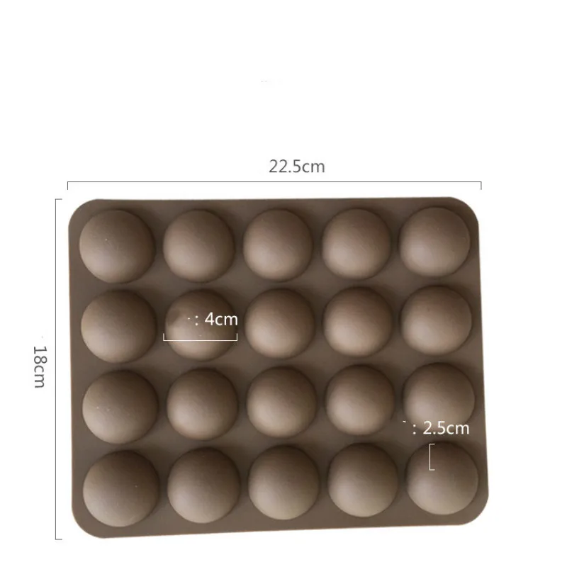 Полукруглая форма для шоколада с 20 отверстиями полукруглая сферическая