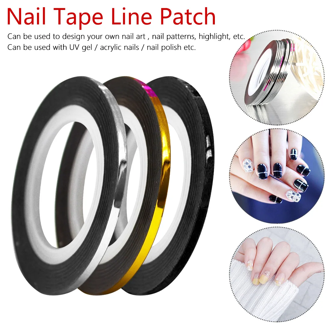 1 шт. мм 2 3 рулон для красоты стикер зачистки лента нейл арта серебристые