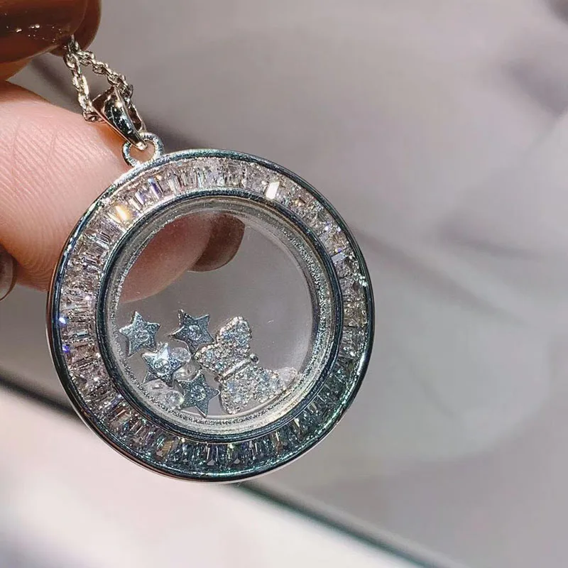Роскошное круглое ожерелье Be 8 с кубическим цирконием женское кулоном для