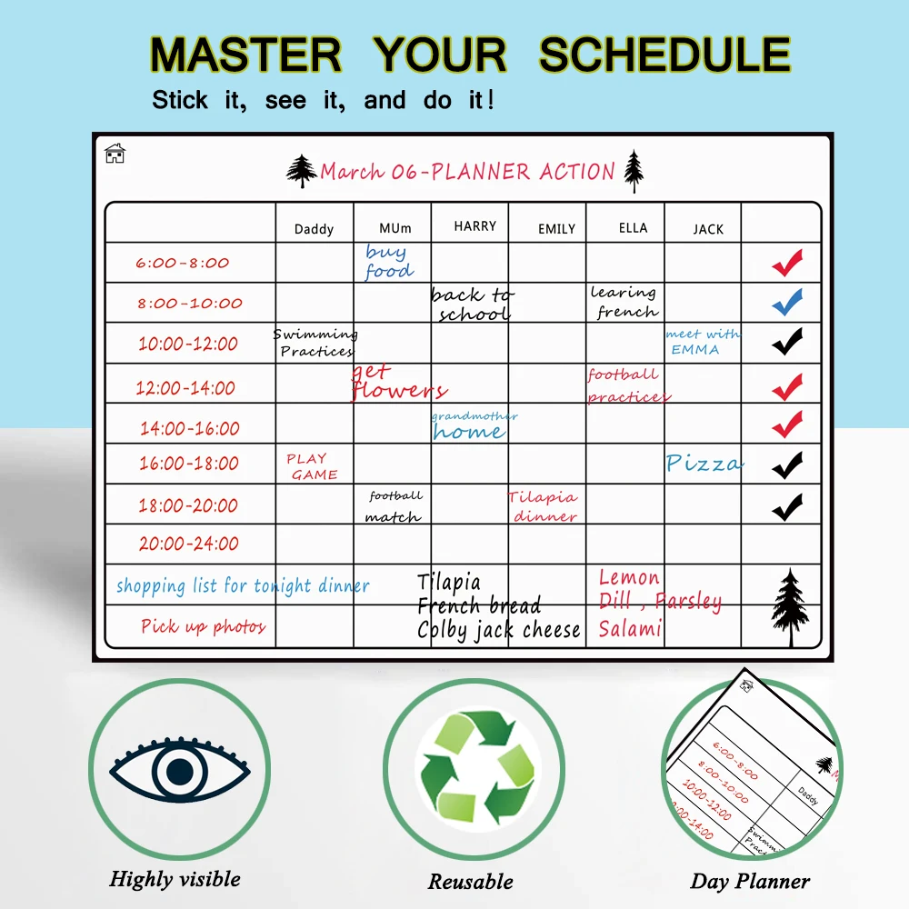 Магнитная доска с сухим стиранием календарь для холодильника A3 16 5 ''x 11 8''