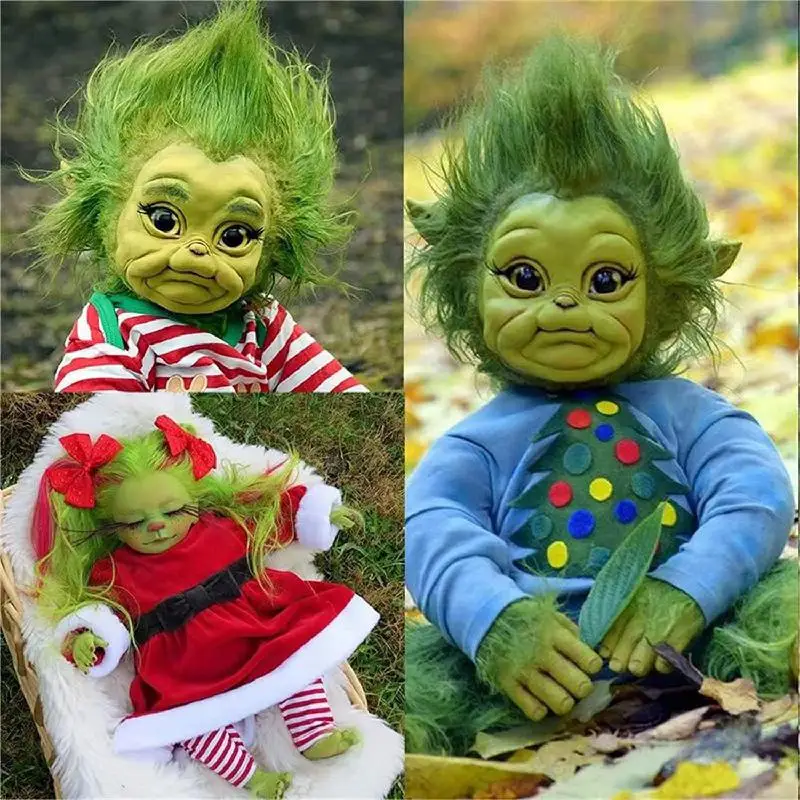 

Реалистичная мультяшная Кукла Reborn Baby Grinch, 20 см, Рождественская имитация игрушки, имитация плюшевой игрушки, подарок на день рождения и Рожде...