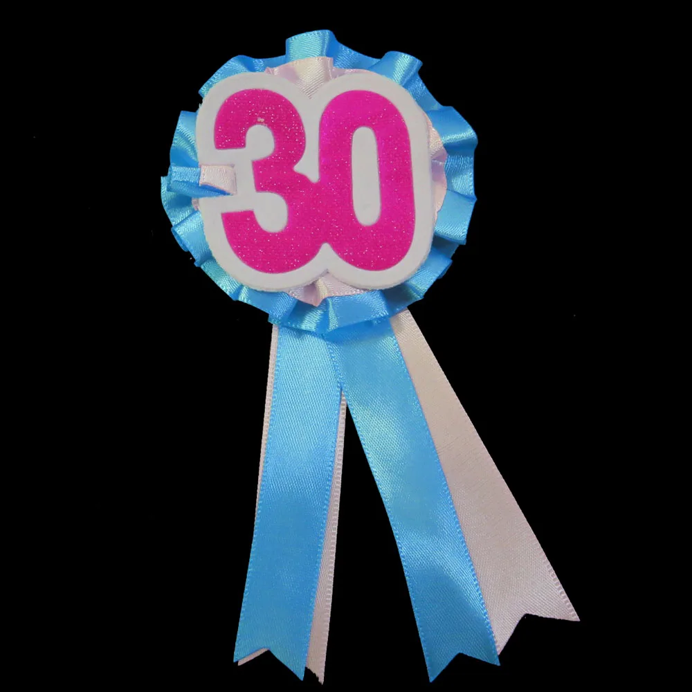 

2021 Zebra fasion new design birthday party favor set colorful Sash glitter number shape badge for happy birthday party favors