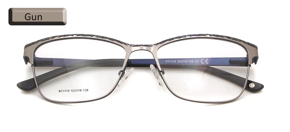 eyewear gun Металлическая оправа для очков женские брендовые дизайнерские женские в форме кошачьих глаз Рецептурные очки полная близорукость очки женские оптические оправы для мужчин - Цвет оправы: eyewear gun