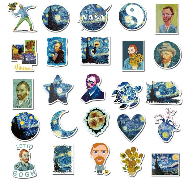 40 шт. наклейки Винсента Виллема ван гога художественный художник картина