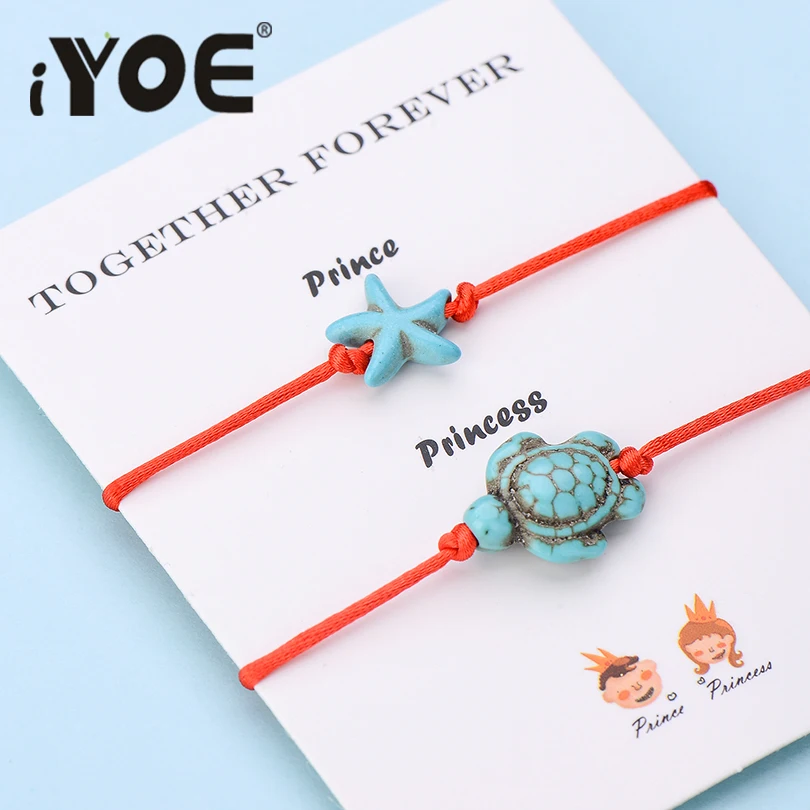 IYOE 2 шт./компл. браслеты с надписью Wish Card Together Forever Red Thread для женщин мужчин детей