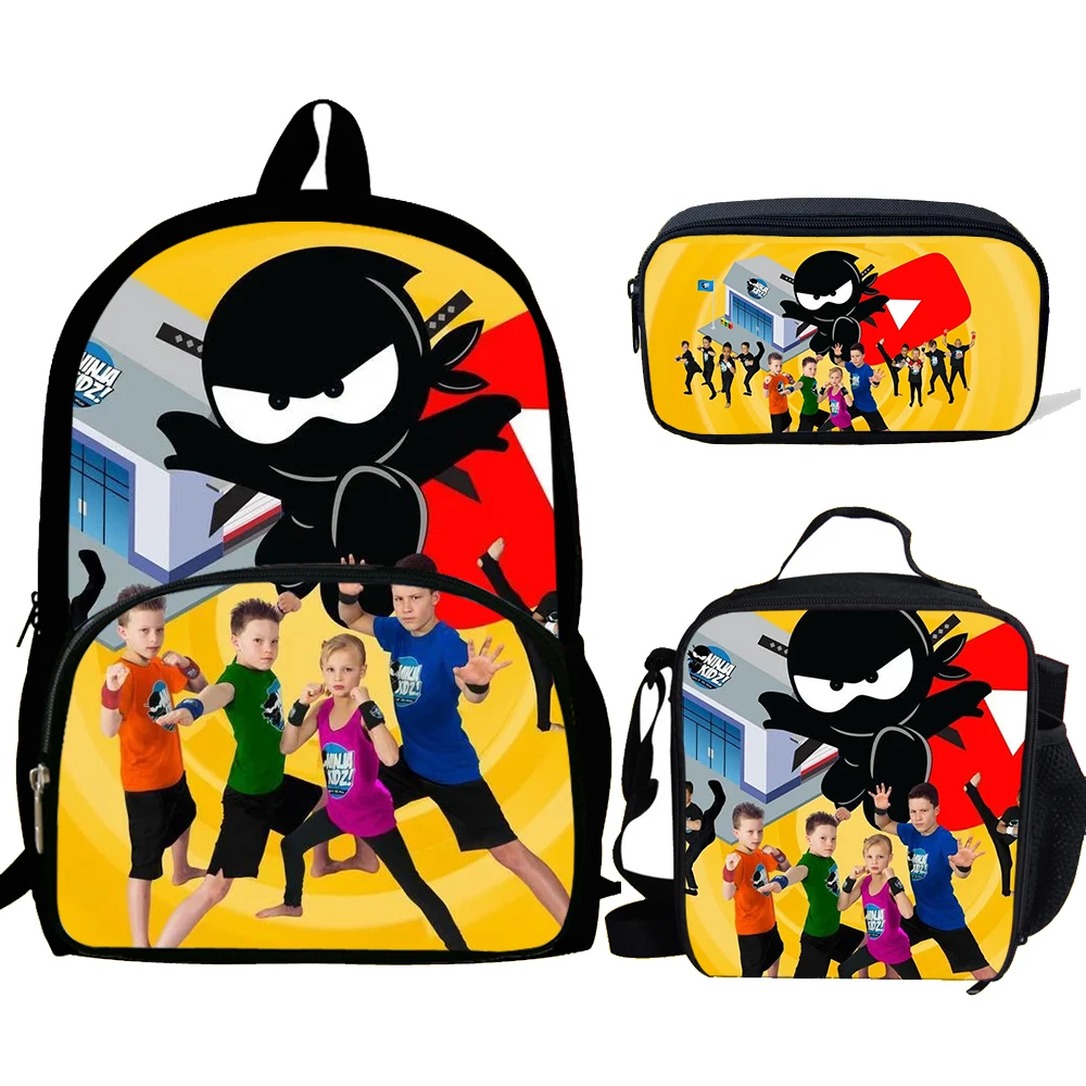 3pcs/Set Backpack NINJA KIDZ backpack Shoulder Bags 3D Print School Bag Mochilas Student Backpack