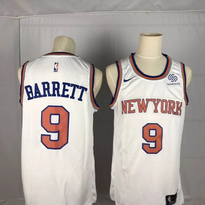 

9 Barrett Basketball Jerseys Man White Blue City Edition Jerseys Black