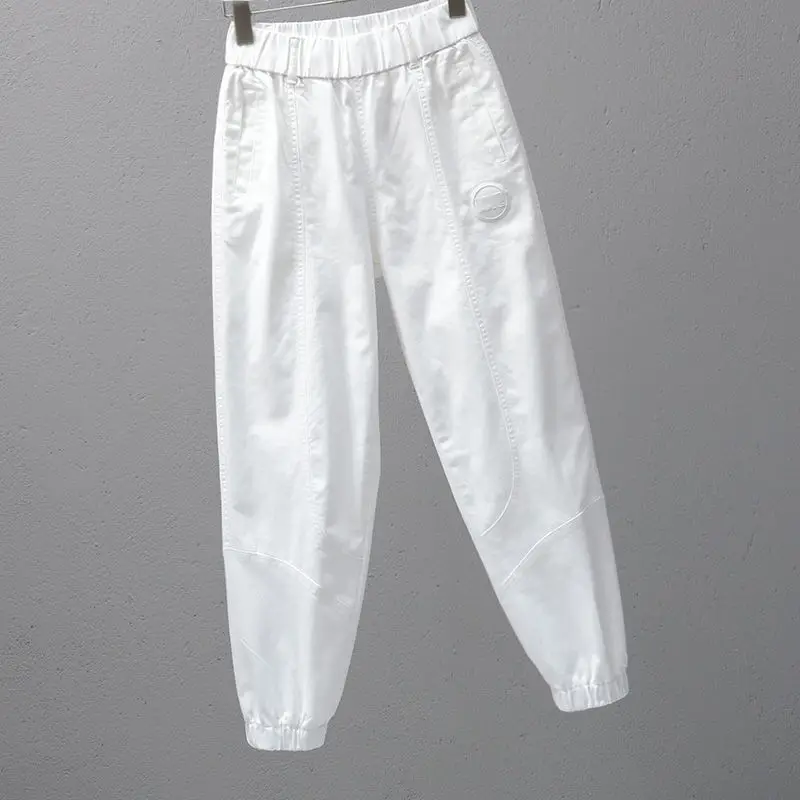 Новинка 2022 женские белые брюки на весну и лето тонкие свободные шаровары