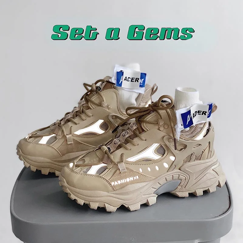 

Mens Platform Sneakers Lace Up Sneakers Trainers Casual Athletic Shoes Combat 4Colors New 2022 2022