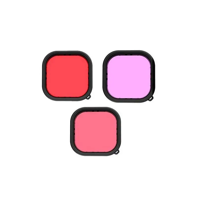 

3 Pcs/set Diving Filter Waterproof Portable Camera Accessories for GoPro 9 Polarizer Red/yellow Underwater Housing Dive Filtors